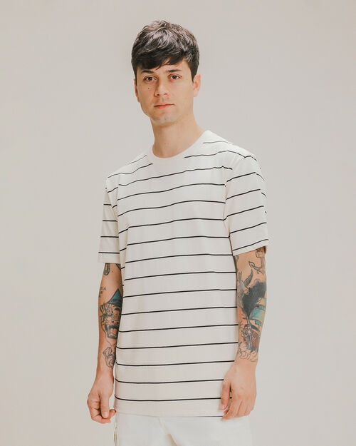 Playera Blanca Con Rayas